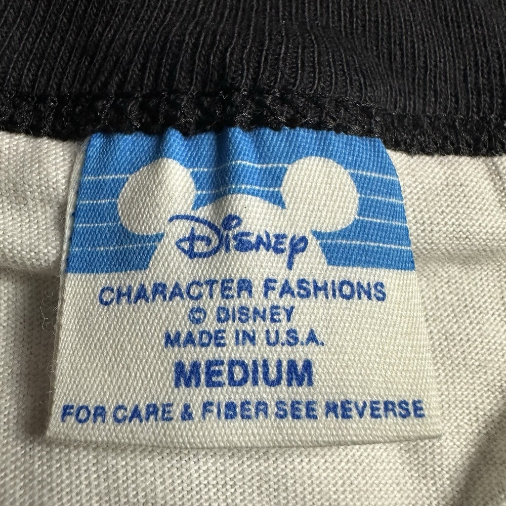 Vintage 80s Walt Disney Mickey Mouse Shirt Mens Medium White Ringer Made in USA - Picture 5 of 8